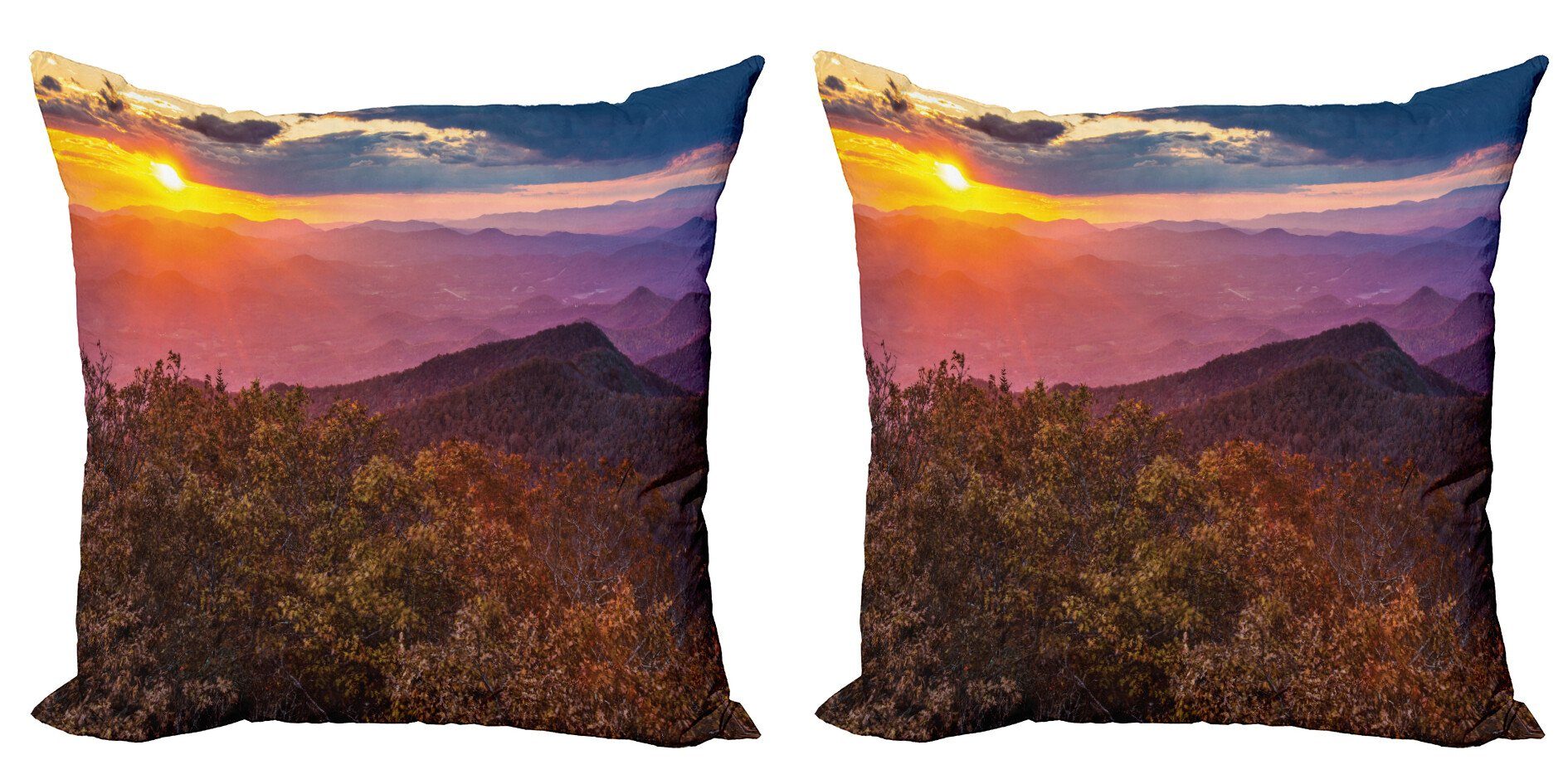 (2 Abakuhaus Accent Stück), Kissenbezüge Doppelseitiger Modern Mountain Ridge Appalachian Digitaldruck, Sky Blue