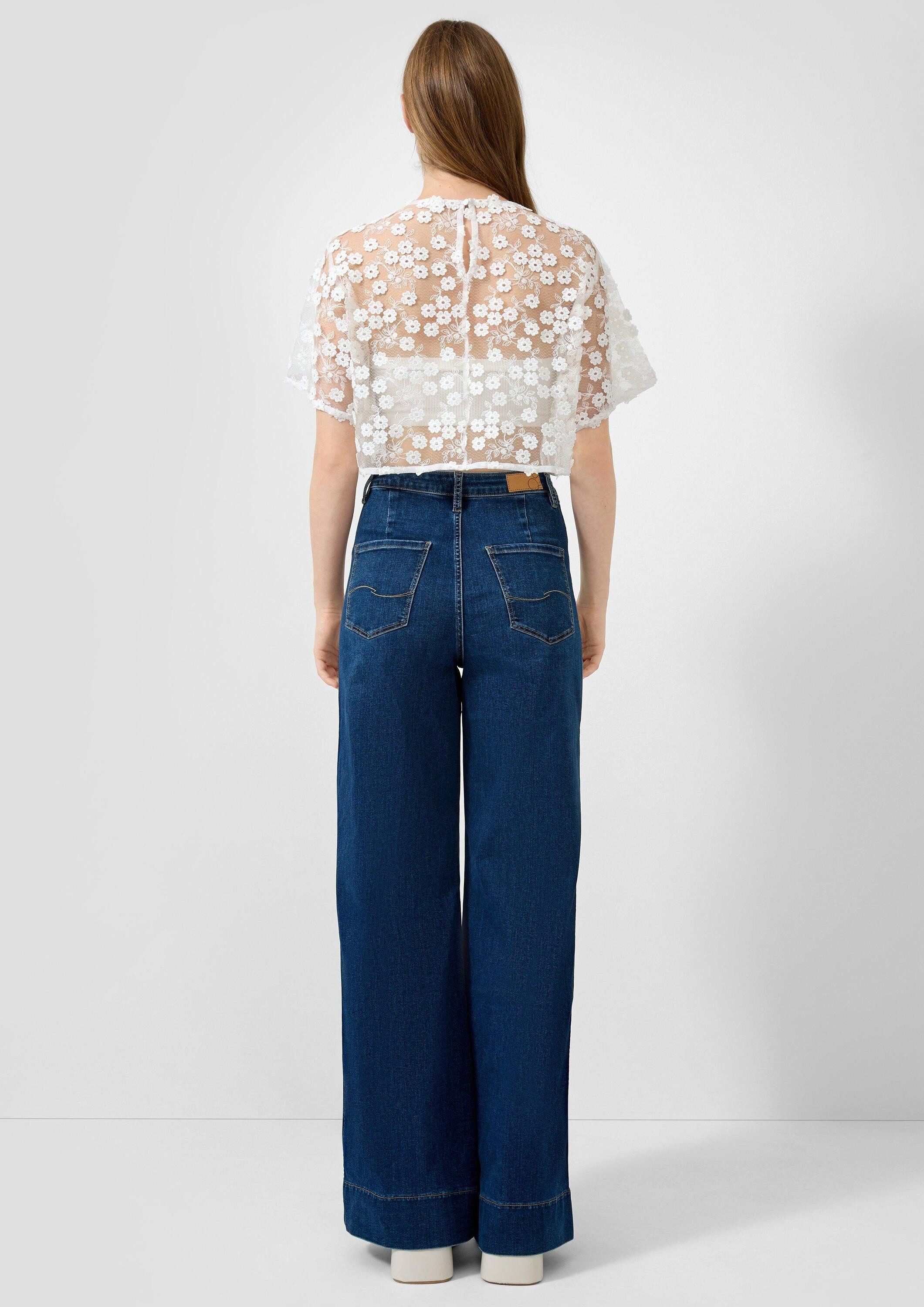 QS Kurzarmbluse Bluse Transparente Bluse