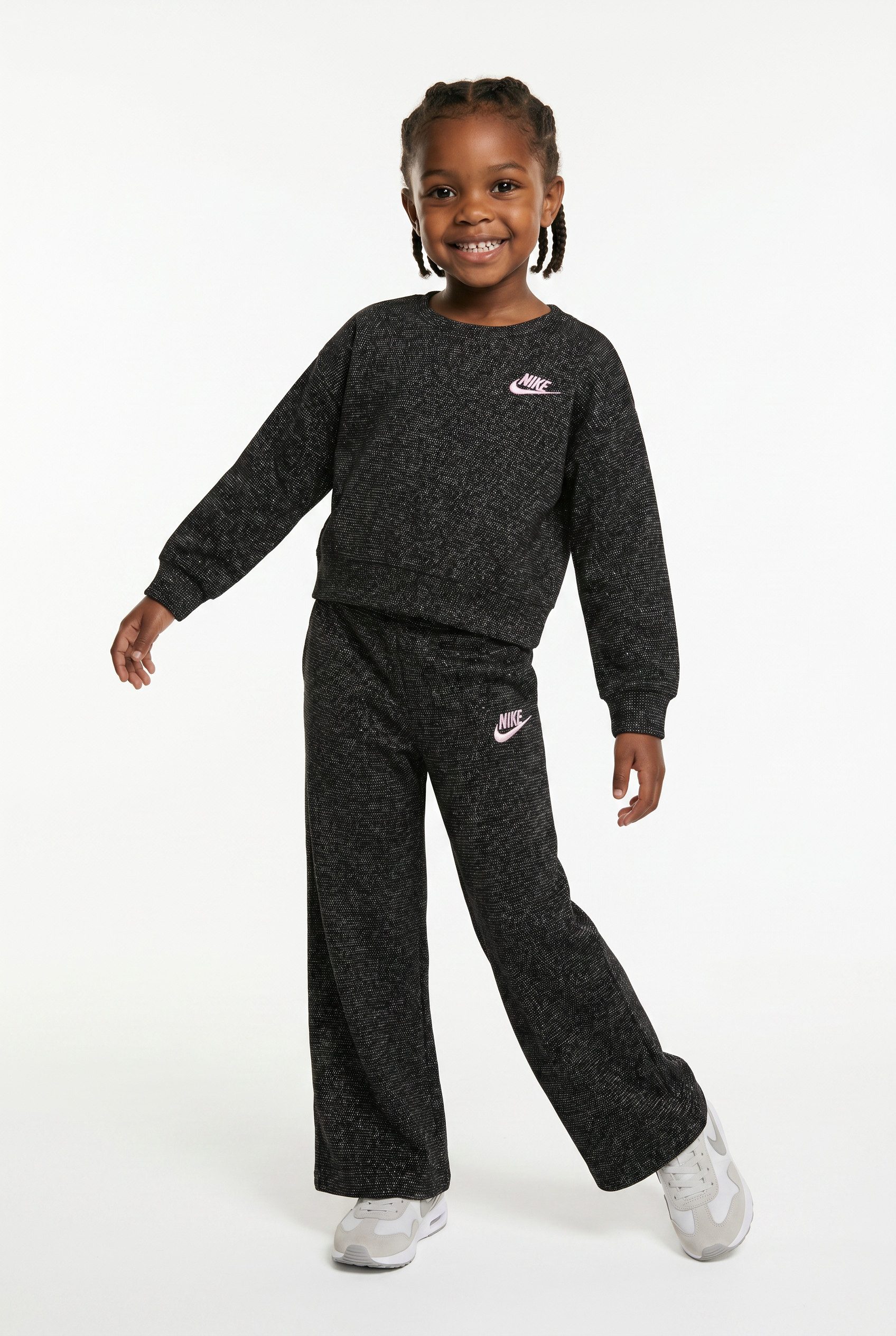 Nike Sportswear Jogginganzug NKG LUREX WAFFLE SET (Set, 2-tlg), für Kinder, zweiteiliges Set, aus Sweatshirt und Jogginghose