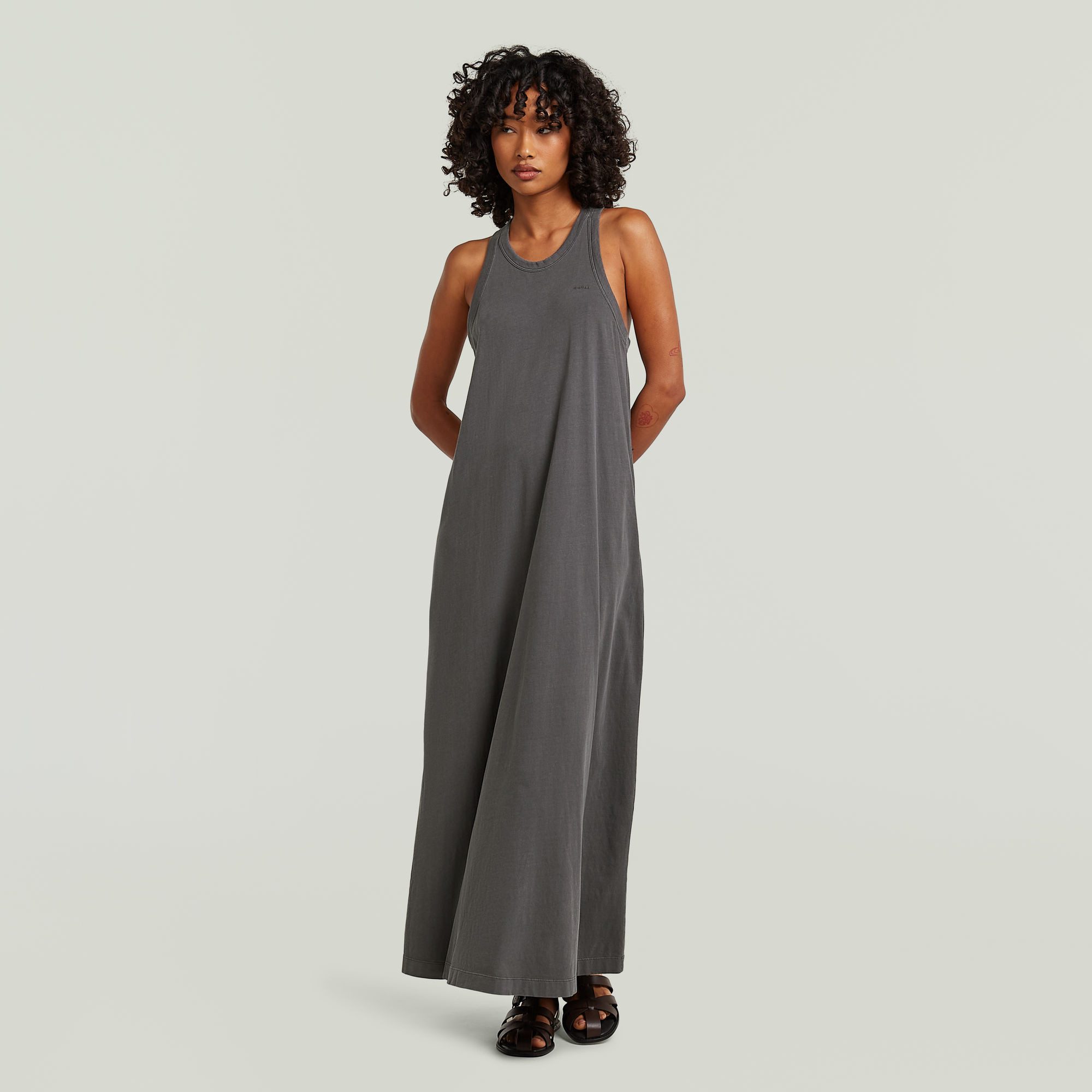 G-STAR Maxikleid Washed Tank Maxi Dress wmn mit Racerback, Baumwolle – Bild 4 von 5