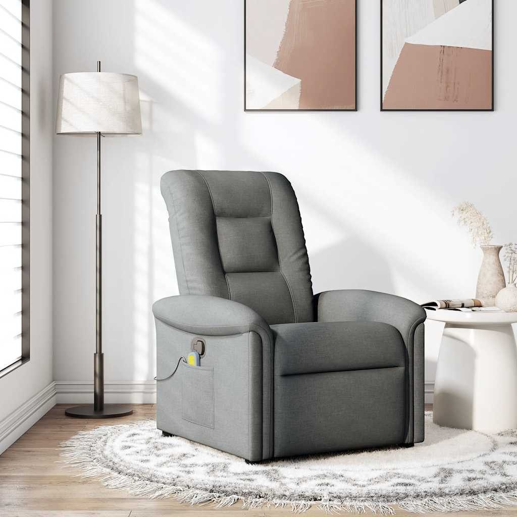 vidaXL Sessel Massage-Relaxsessel, Stoff, Dunkelgrau (1-St)