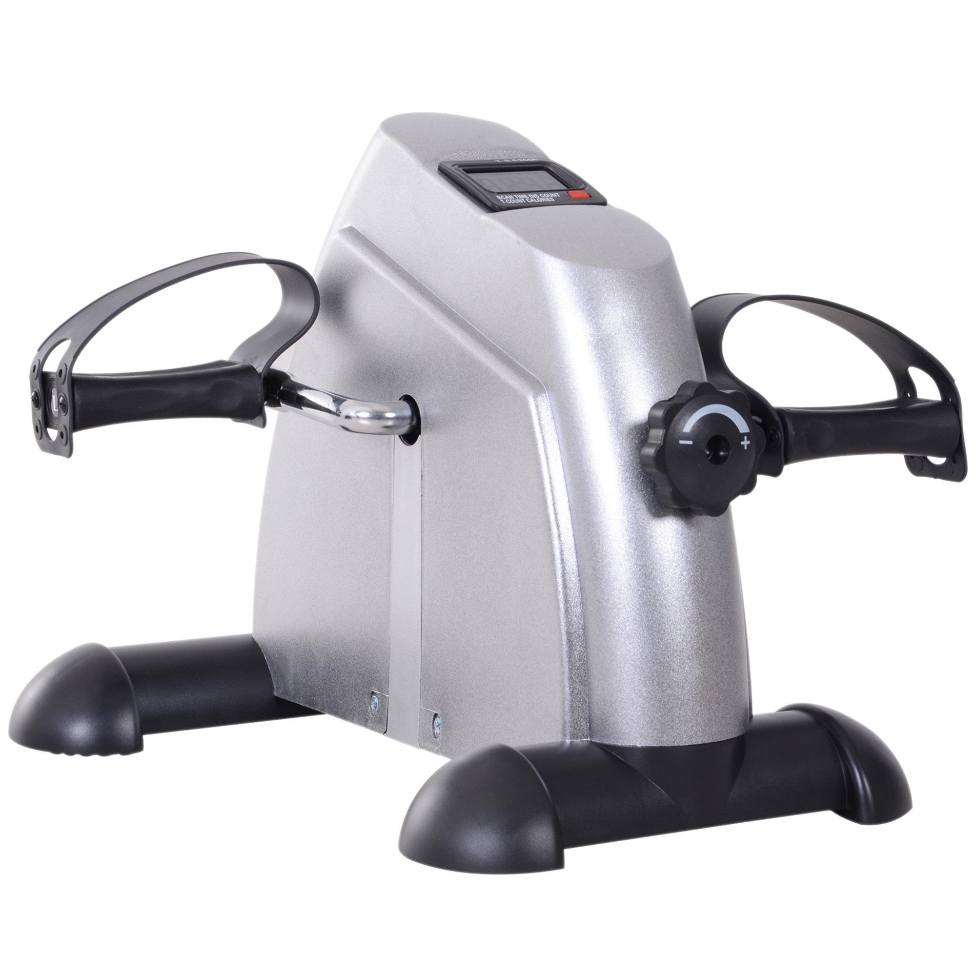 MC Star Heimtrainer Mini Bike Pedaltrainer Trainingsrad Fahrradgerät mit LCD-Display (Gusseisen Silber 35 x 40 x 31 cm)