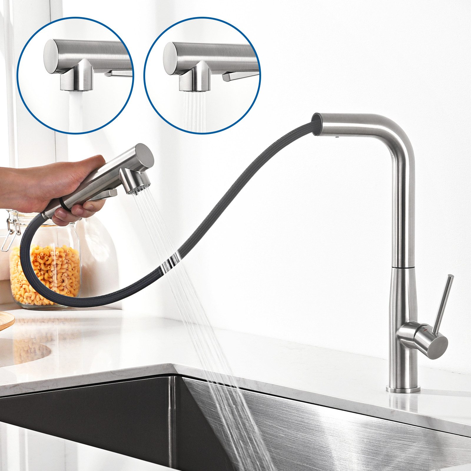 Auralum Max Spültischarmatur Küchenarmatur Wasserhahn Edelstahl günstig online kaufen