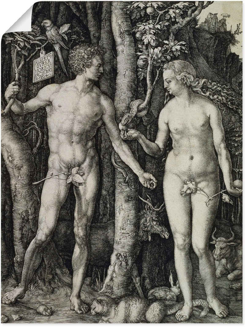 Artland Wandbild Adam und Eva. 1504, Religion (1 St), als Leinwandbild, Poster in verschied. Größen