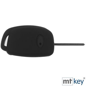 mt-key Schlüsseltasche Autoschlüssel Softcase Silikon Schutzhülle im Wabe Design Schwarz, für Hyundai i10 i20 ix25 ix35 i40 Accent Tucson 3 Knopf Klappschlüssel