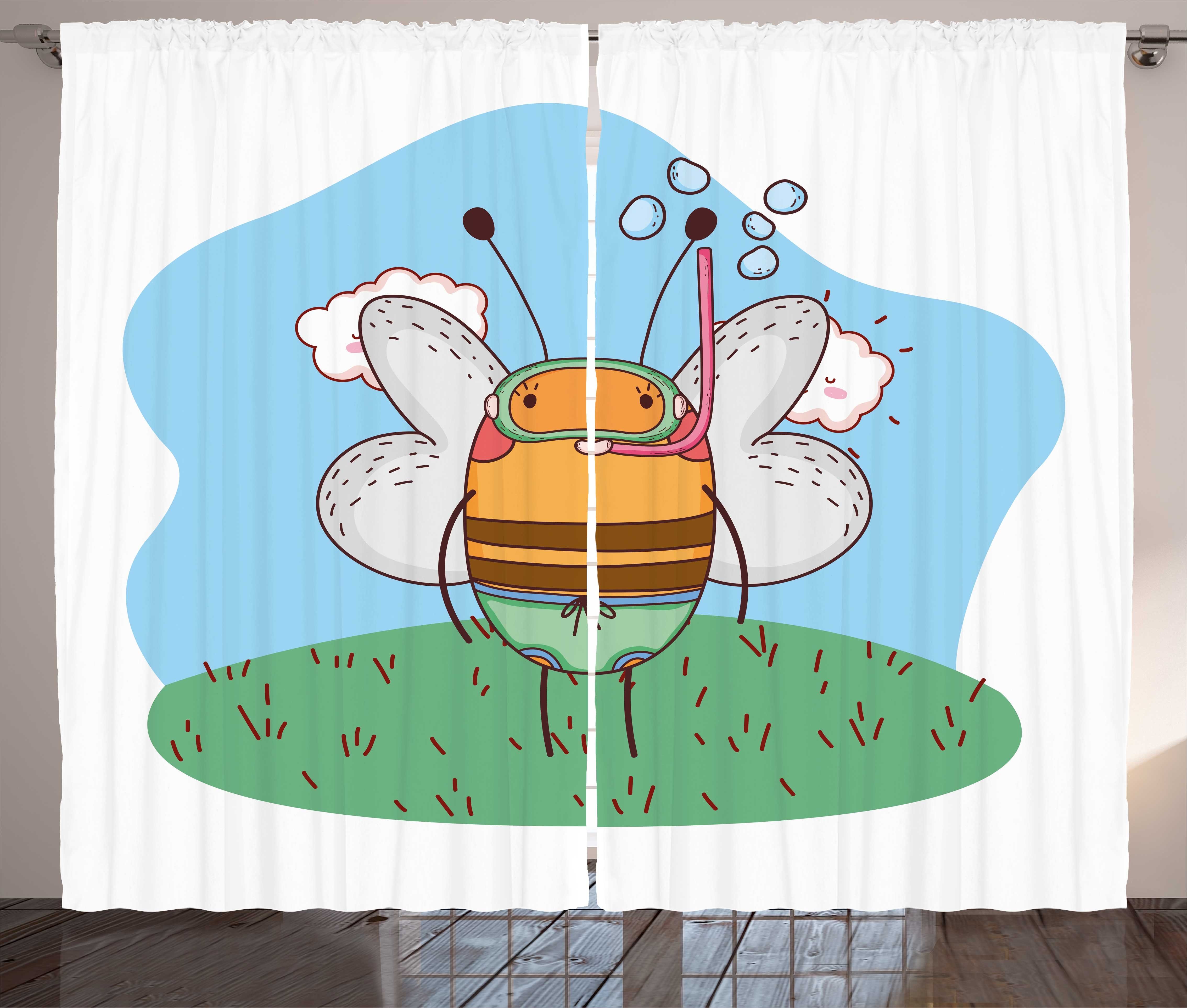 Charakter Kräuselband mit Abakuhaus, Schlaufen Gardine Bienenkönigin mit Vorhang und Haken, Schnorchel Schlafzimmer