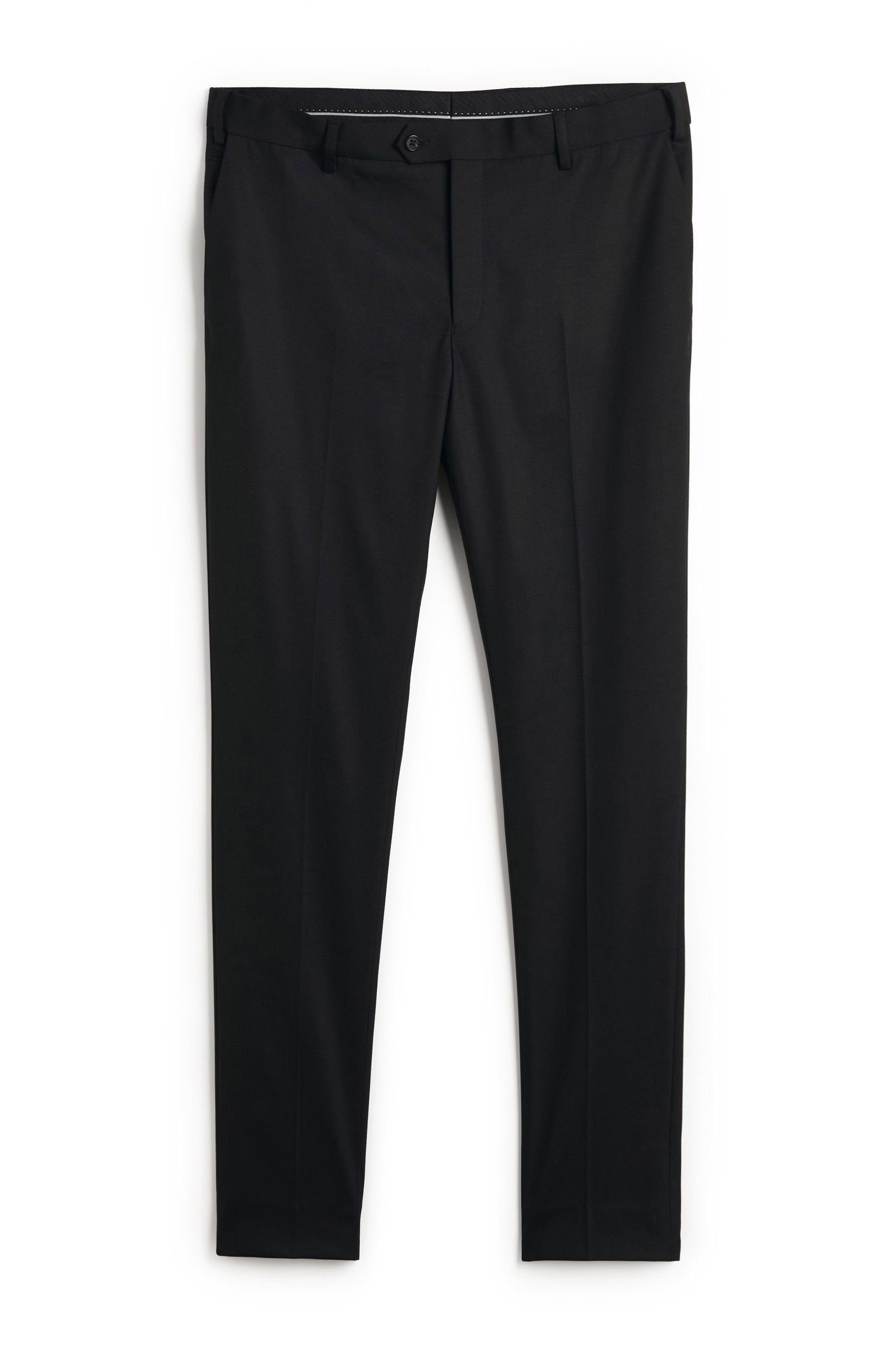 Wollmischgewebe: Anzug Anzughose aus Next Motion Black Flex Hose (1-tlg)