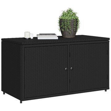 vidaXL Gartenbox Gartenschrank Schwarz 110x55x60,5 cm Poly Rattan