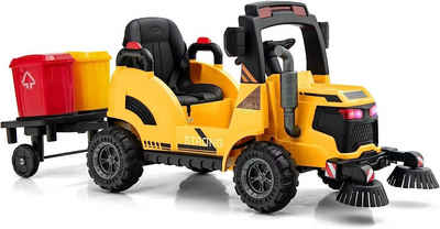 KOMFOTTEU Elektro-Kinderauto Kinderfahrzeug, für 3-7 Jahre alt, Gelb