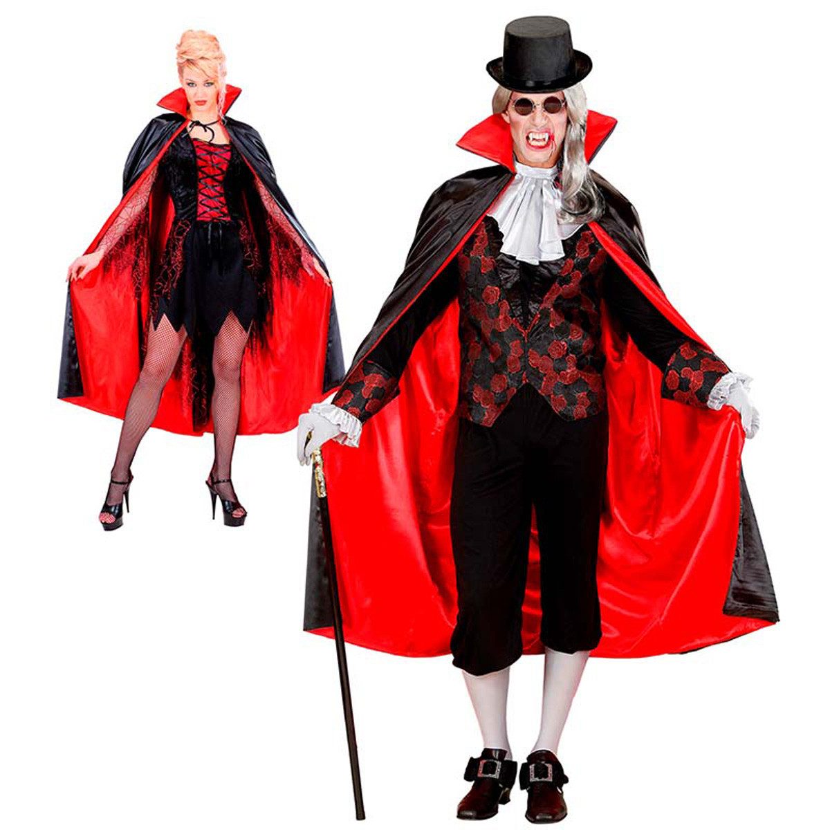 Hexen-Kostüm Kostüm Cape Umhang mit Kragen 135cm