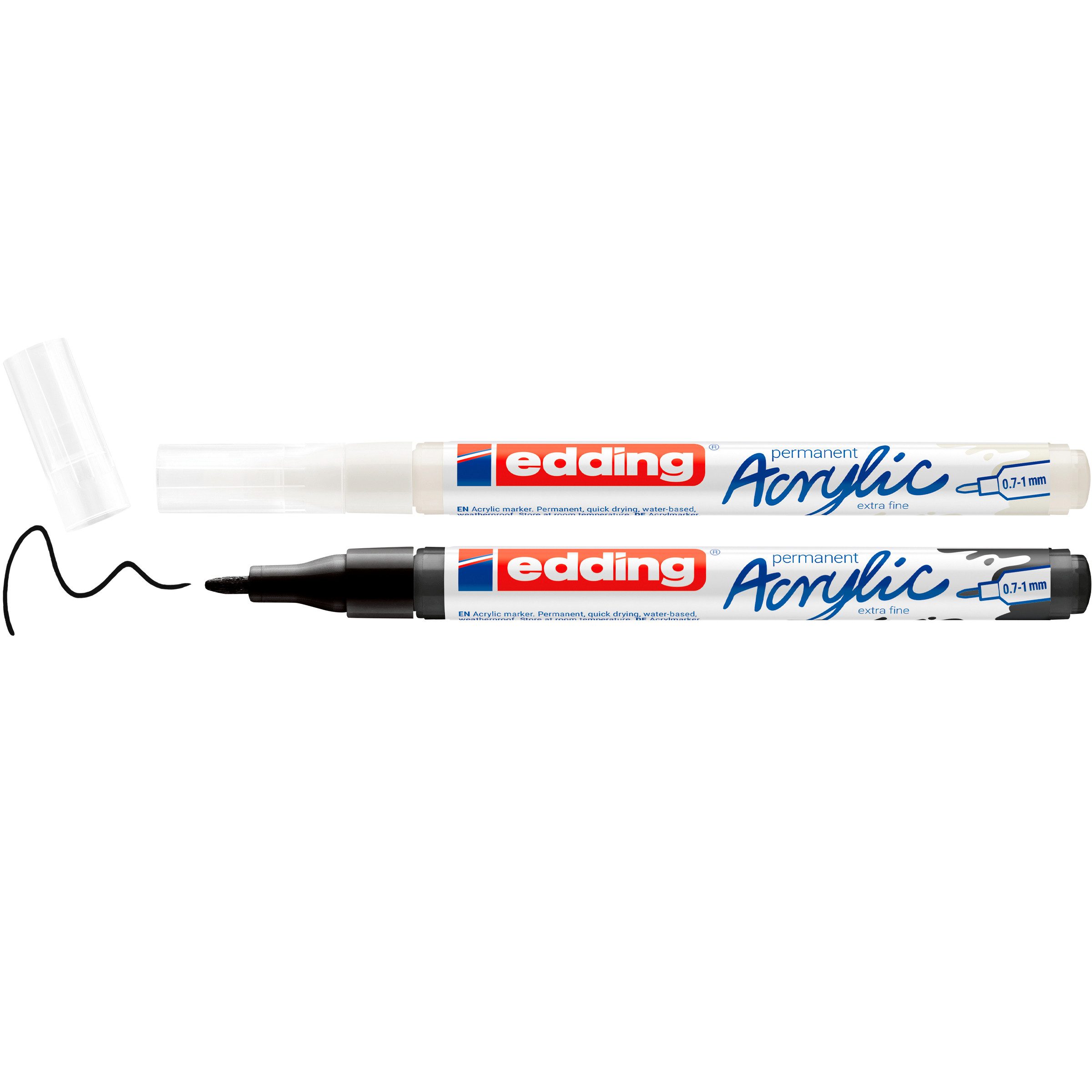 edding Marker 5500 Acrylic "Acrylmarker - Schwarz/Weiß" Extra Fein, 2er-Set