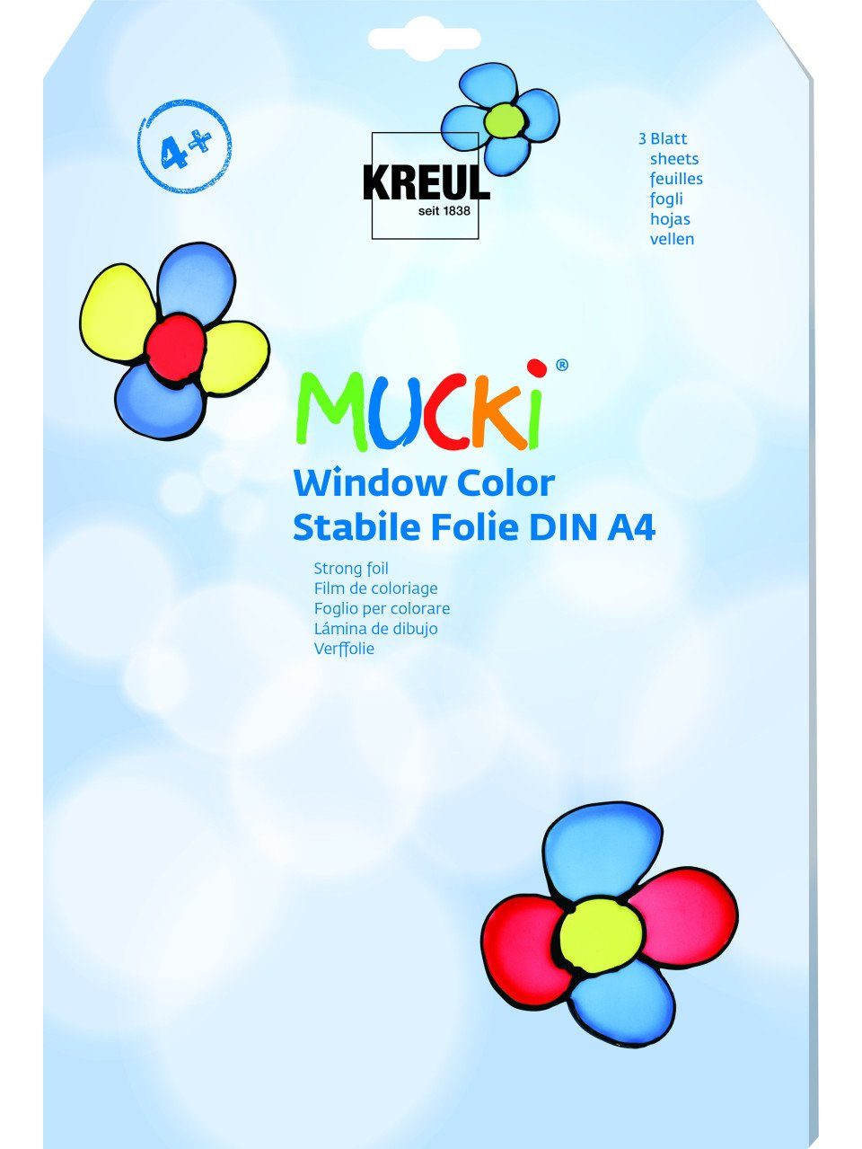 Kreul Bastelfarbe Kreul Mucki Window Color Stabile Folie 3 Blatt DIN