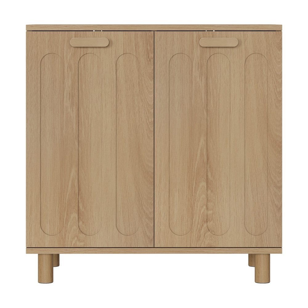 BBWL Wäschekorb Wäschekorb-Schrank 66 x 35 x 67 cm, 2 herausnehmbare Stoffkörbe, kippbar, Wäschesortierer mit Tragegriffen und Kippschutz – Bild 2 von 5