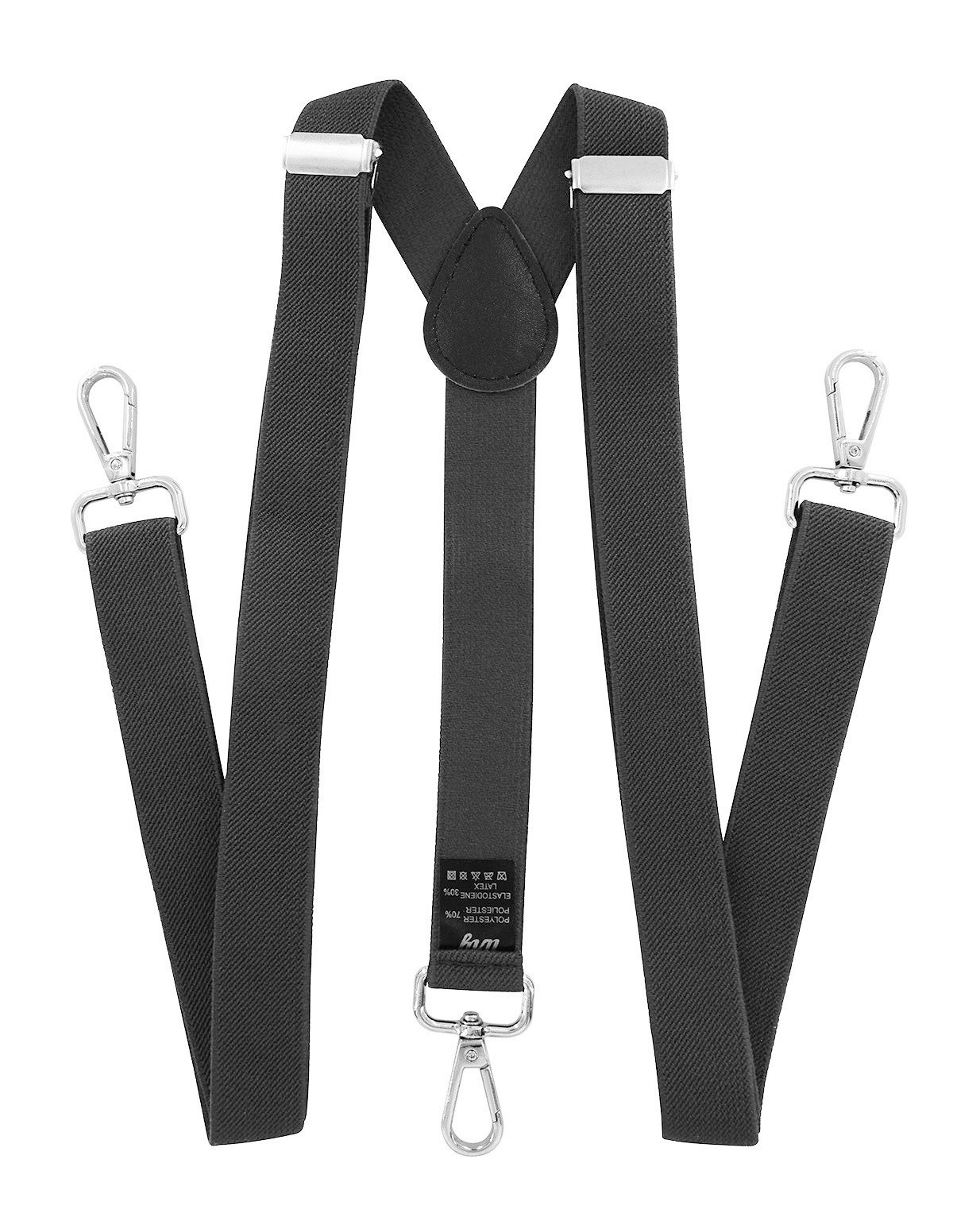 axy Hosenträger Herren Hosenträger 3 robusten Karabiner Verschluss 2,5 cm breit Y-Form verstellbar und elastisch 120cm Lang