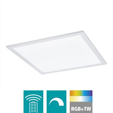 EGLO LED Panel Salobrena 4, Leuchtmittel inklusive, Wandlampe, LED Deckenleuchte, Weiß, Fernbedienung, RGB, dimmbar