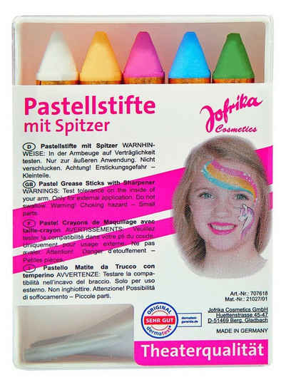 Metamorph Theaterschminke 5 Pastell Schminkstifte mit Spitzer, Fürs Kinderschminken in Pastelltönen