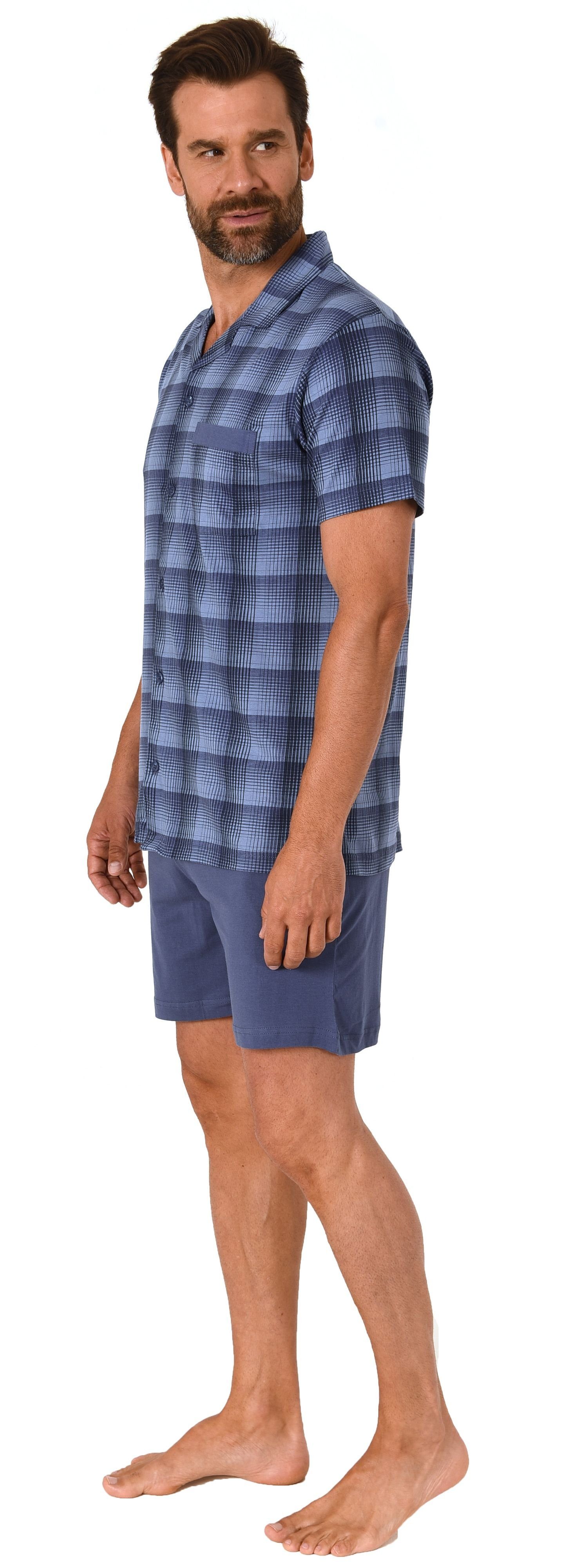 Normann Pyjama Durchknöpfbarer Herren Shorty kurzarm günstig online kaufen
