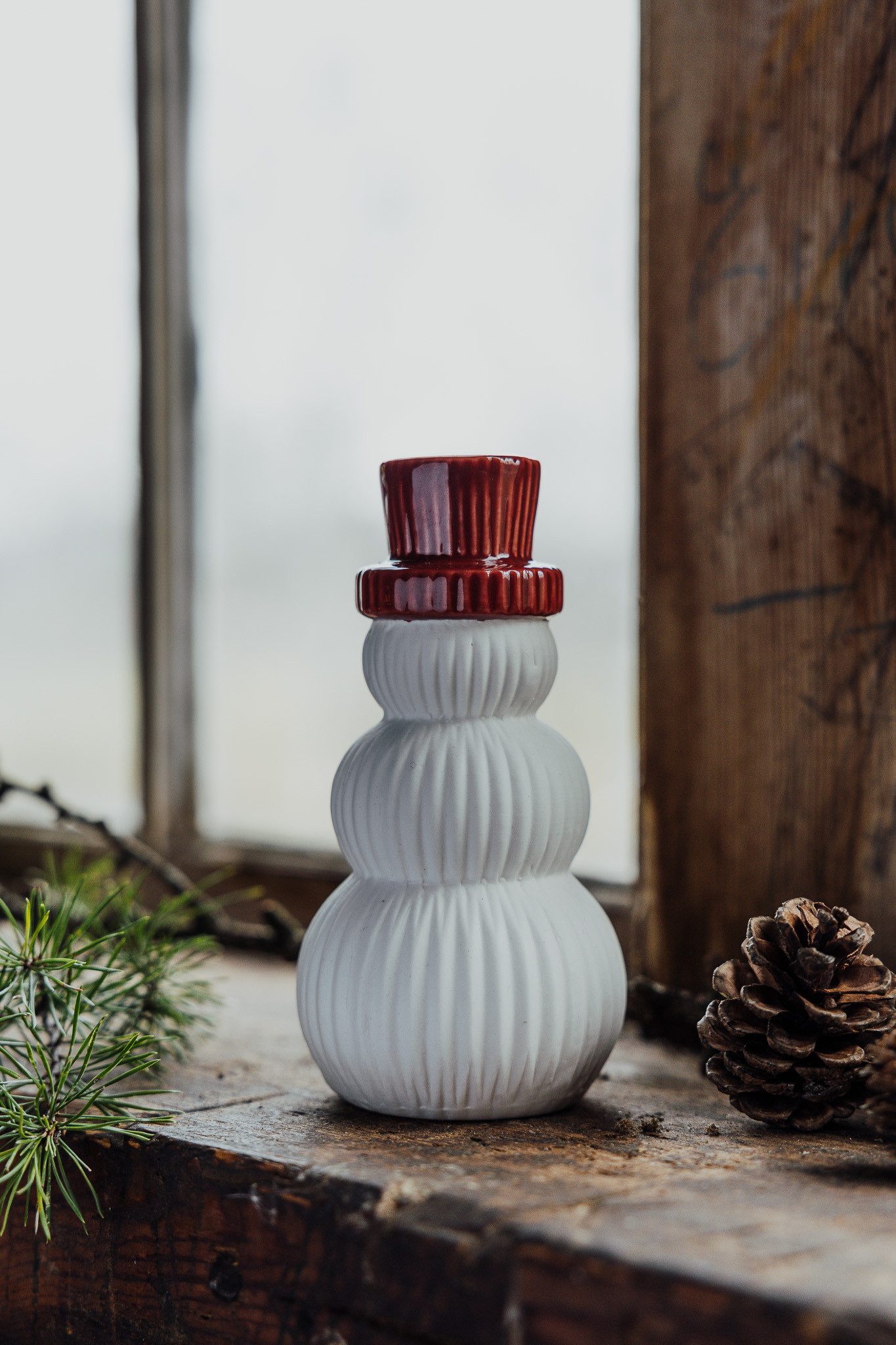 Storefactory Dekoobjekt Schneemann Frank Groß rot/weiß, Dekofigur aus Keramik
