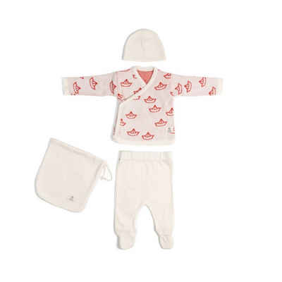 suebidou Neugeborenen-Geschenkset Newborn Baby Set aus Bio Baumwolle zur Geburt 4 teiliges Set aus hochwertigen Materialien