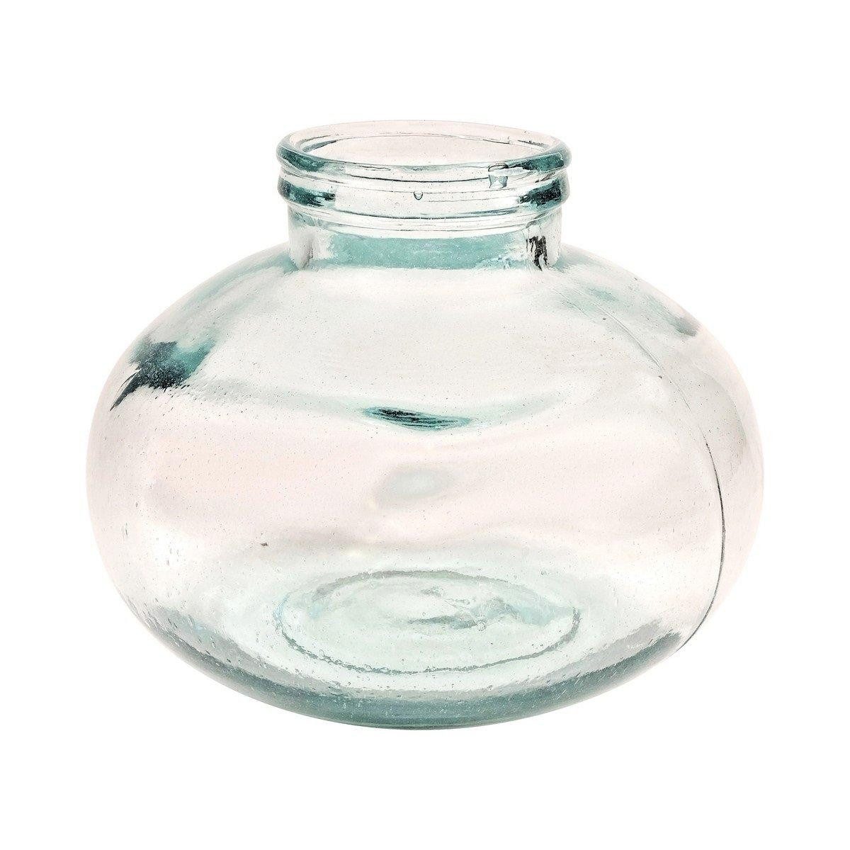 INNA-Glas Kugelvase Brenden aus Glas, recycelt, klar, 20cm, Ø25cm