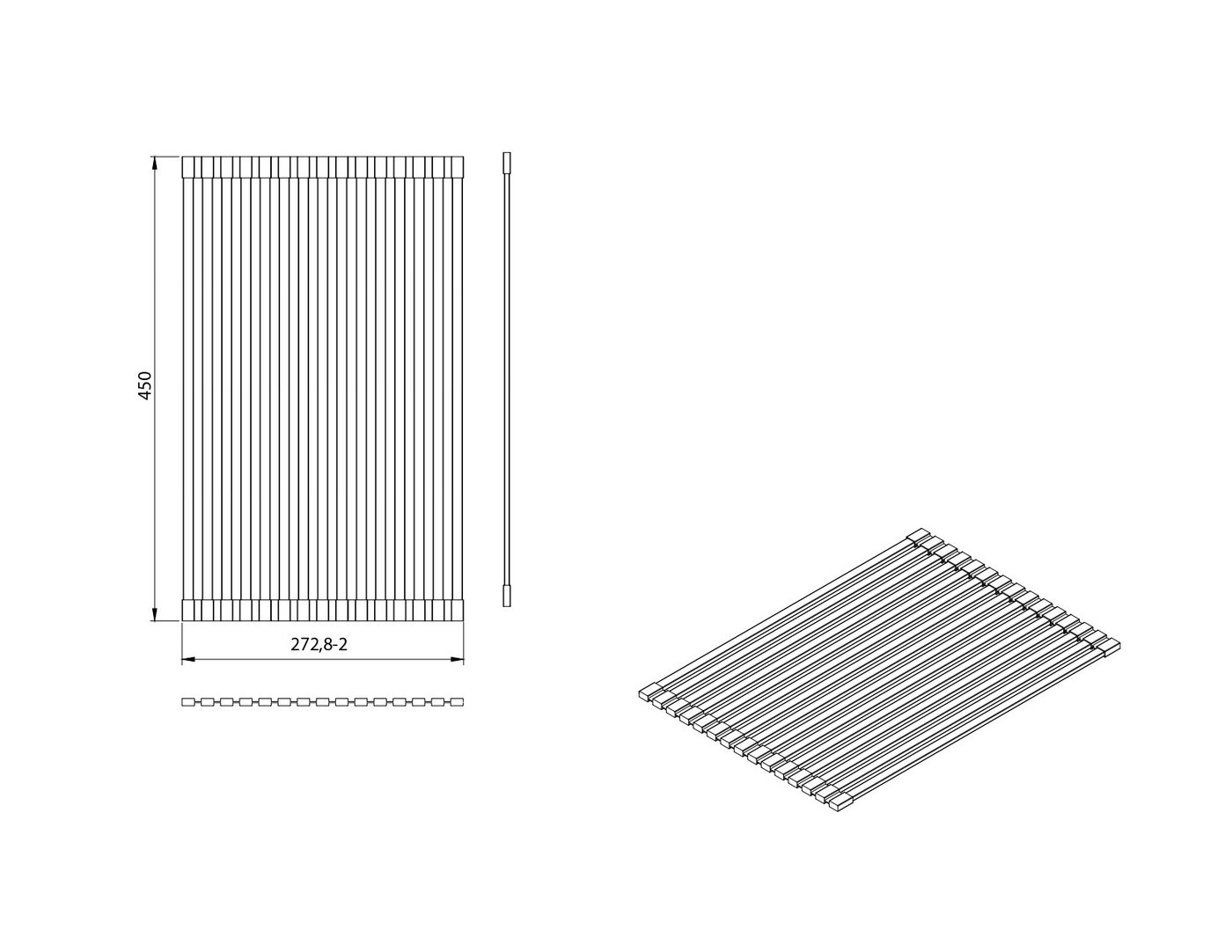 Thumbnail - GURARI Küchenarmatur RM-2845-G (1-St) Aufrollbare Abtropfmatte, Silikon + Edelstahl, 285x450 mm