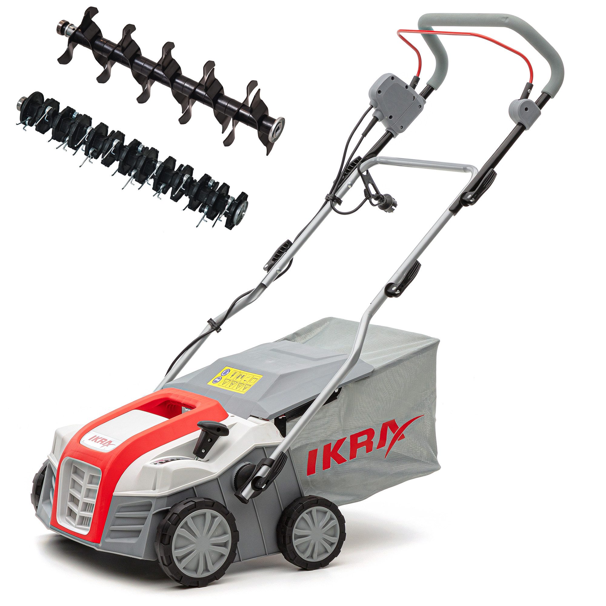 ikra GmbH Elektro-Vertikutierer IEVL 2000, 40 cm Arbeitsbreite, 2000 Watt, Lüften & Vertikutieren, 2in1 Gerät, mit Fangkorb