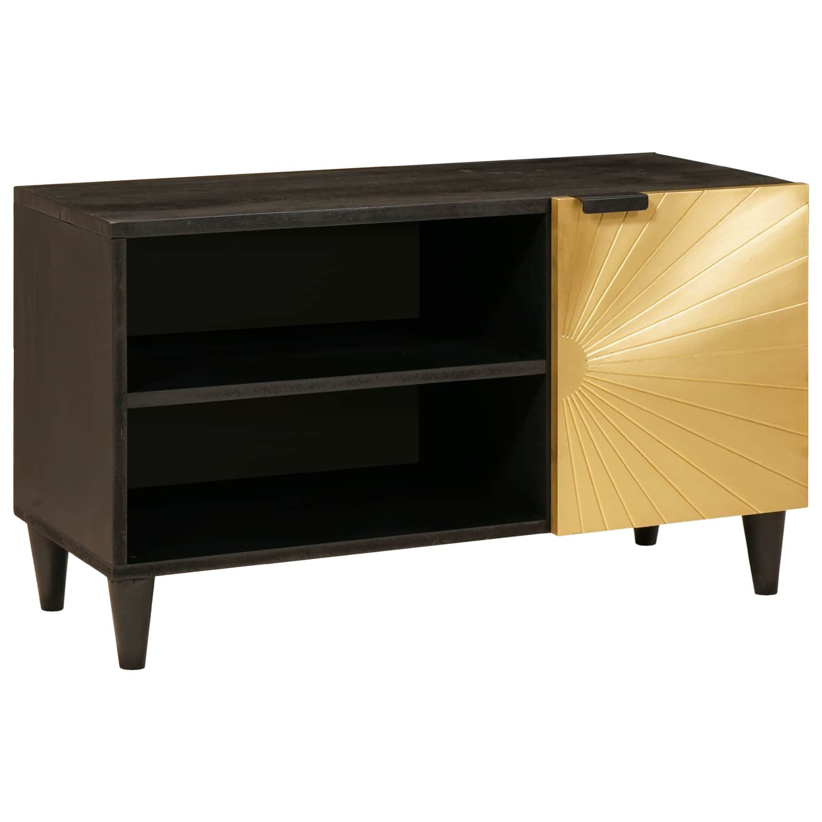vidaXL TV-Schrank TV-Schränk Schwarz und Gold 80 x 33 x 46 cm Holzwerkstoff (1-St)