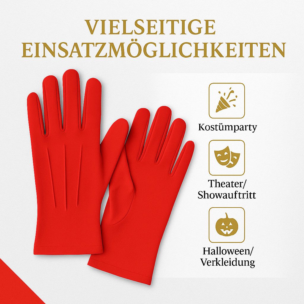 Widmann S.r.l. Fleecehandschuhe Rote Handschuhe kurz Kostümzubehör für Karneval, Fasching & Theater Auffällig, klassisch, vielseitig