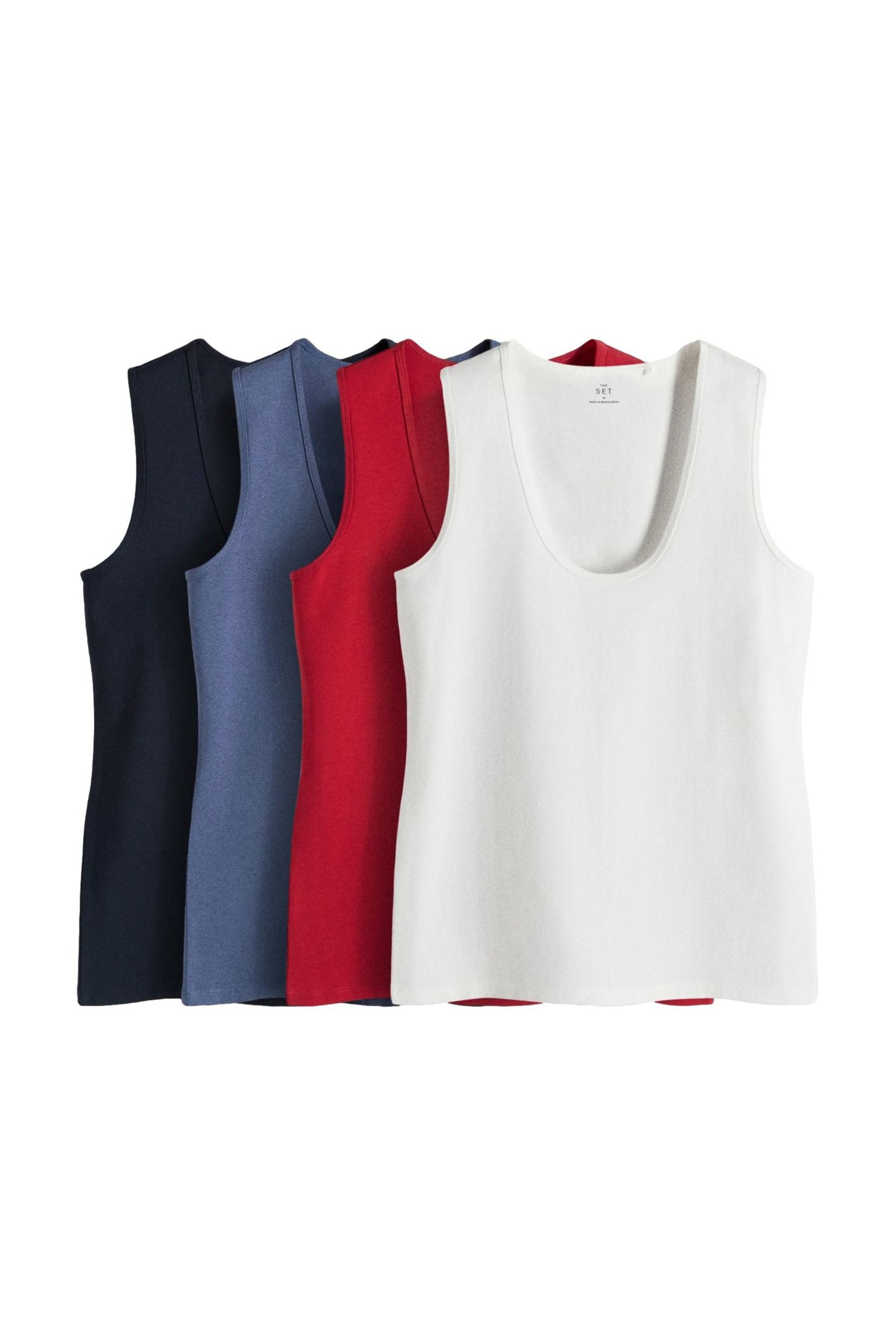 Trägertop The Set Slim Fit Trägertop, U-Ausschnitt, 4er-Pack