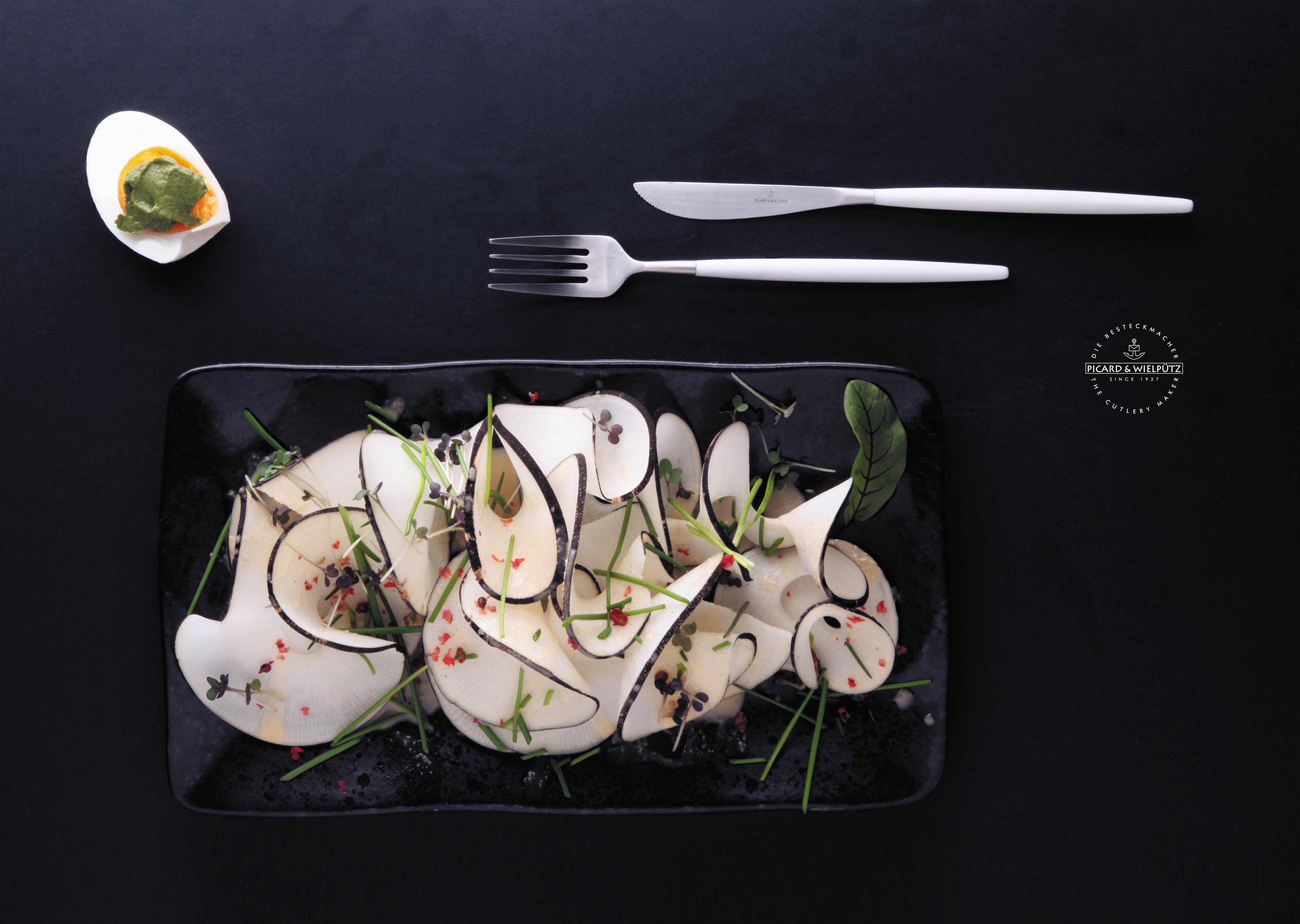 Picard & Wielpütz Solingen Besteck-Set Franzi, wahlweise als 24-, 30- oder 60-teiliges Set erhältlich (24-tlg), 6 Personen, Chromnickelstahl 18/10, modernes und außergewöhnliches Design