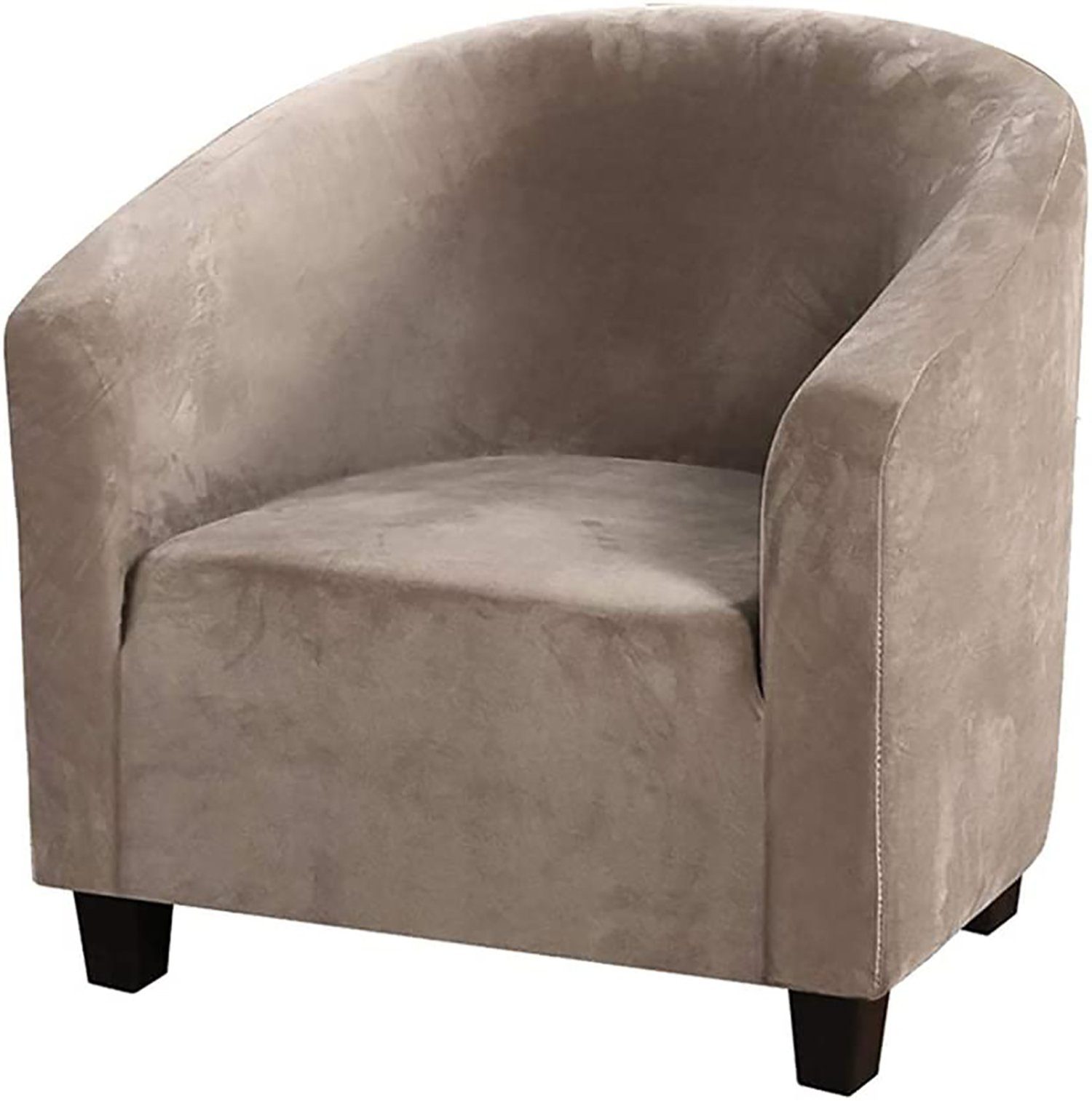 Stuhlhusse Stuhlbezüge für Wannen, Hohe Sofabezug, braun Dehnung Sessel Polyester+Elasthan EBUY