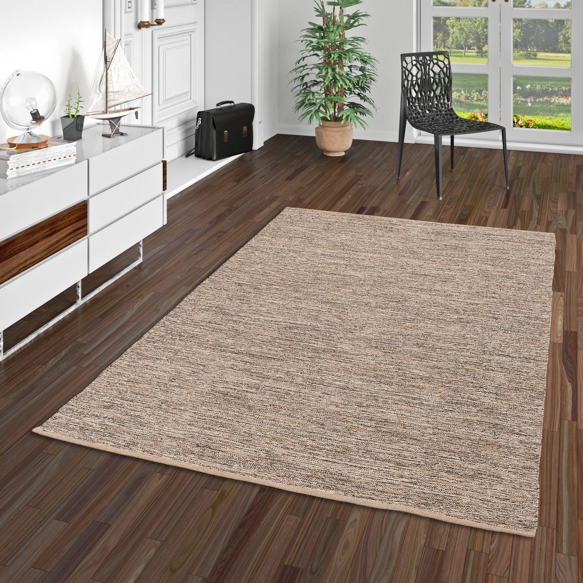 Pergamon Wollteppich Baumwolle Natur Kelim Teppich günstig online kaufen