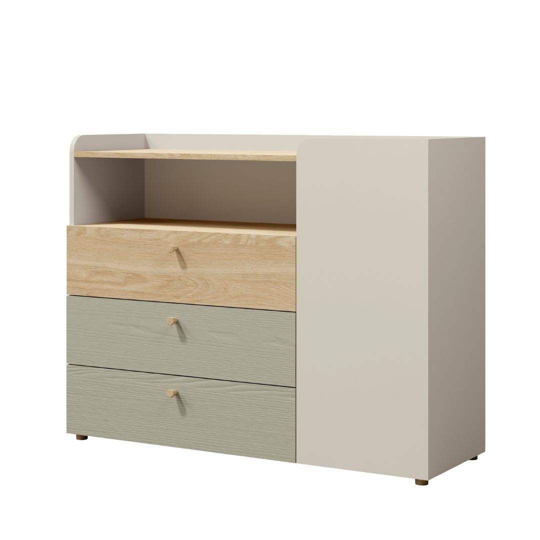 Compleo Schubkastenkommode 120 cm breit SKY, praktische Kommode für Kinder, funktionale Kommode für Spielzeug und Kleidung