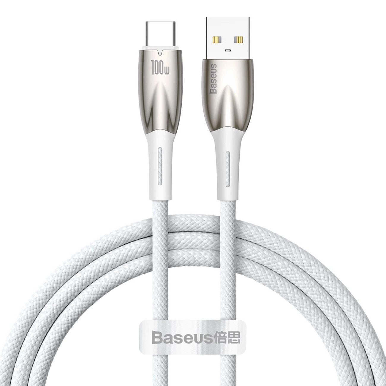 Baseus Glimmer Series USB-Kabel, USB-C (100 cm), USB-A auf USB-C Kabel 100W, 480 Mbps, beleuchteter Stecker