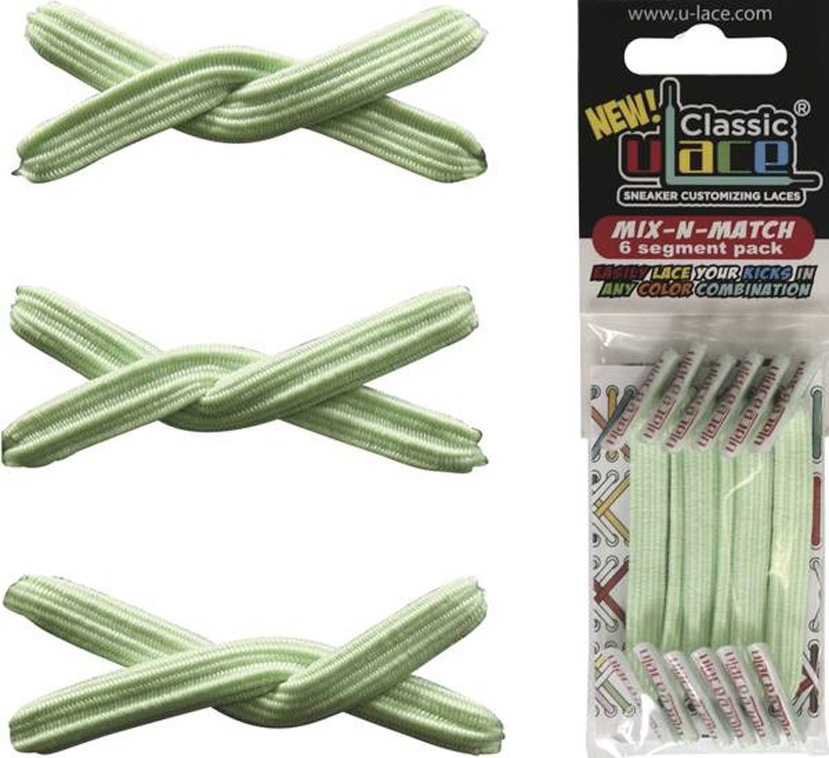 U-Laces Schnürsenkel Classic Mix N Match 6 Stück - elastische Schnürsenkel mit Wiederhaken