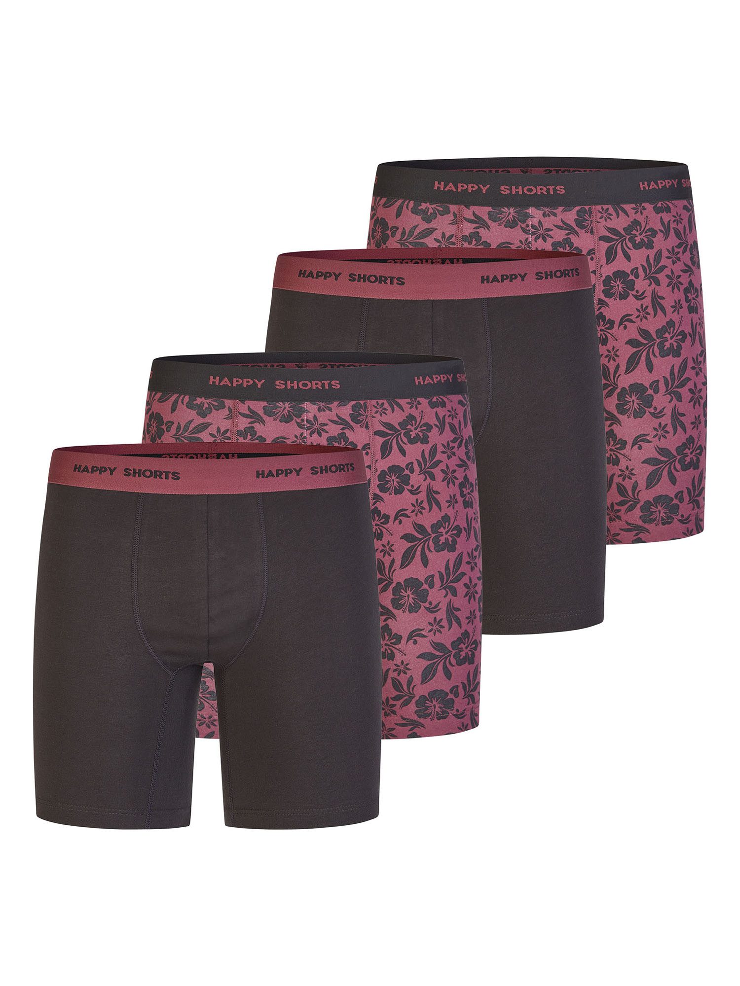 HAPPY SHORTS Boxer Jersey Long (4-St) Boxershorts, Herren Unterhose
