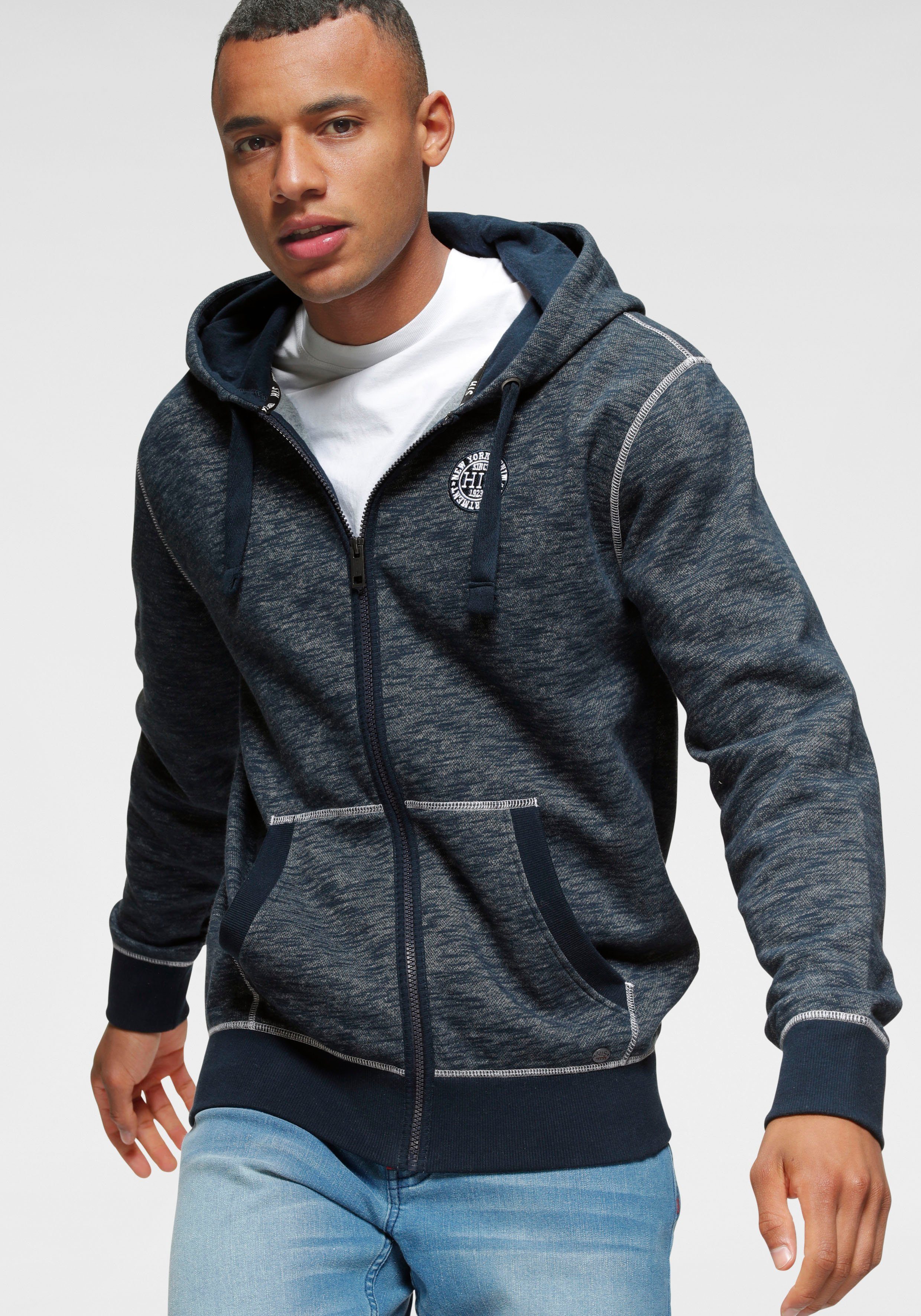 H.I.S Kapuzensweatjacke mit markanten Nähten