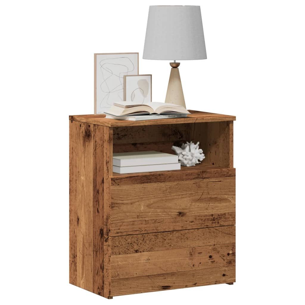 Nachttisch NA Nachttische2er Set Altholz-Optik 50x32x60 cm Spanplatte