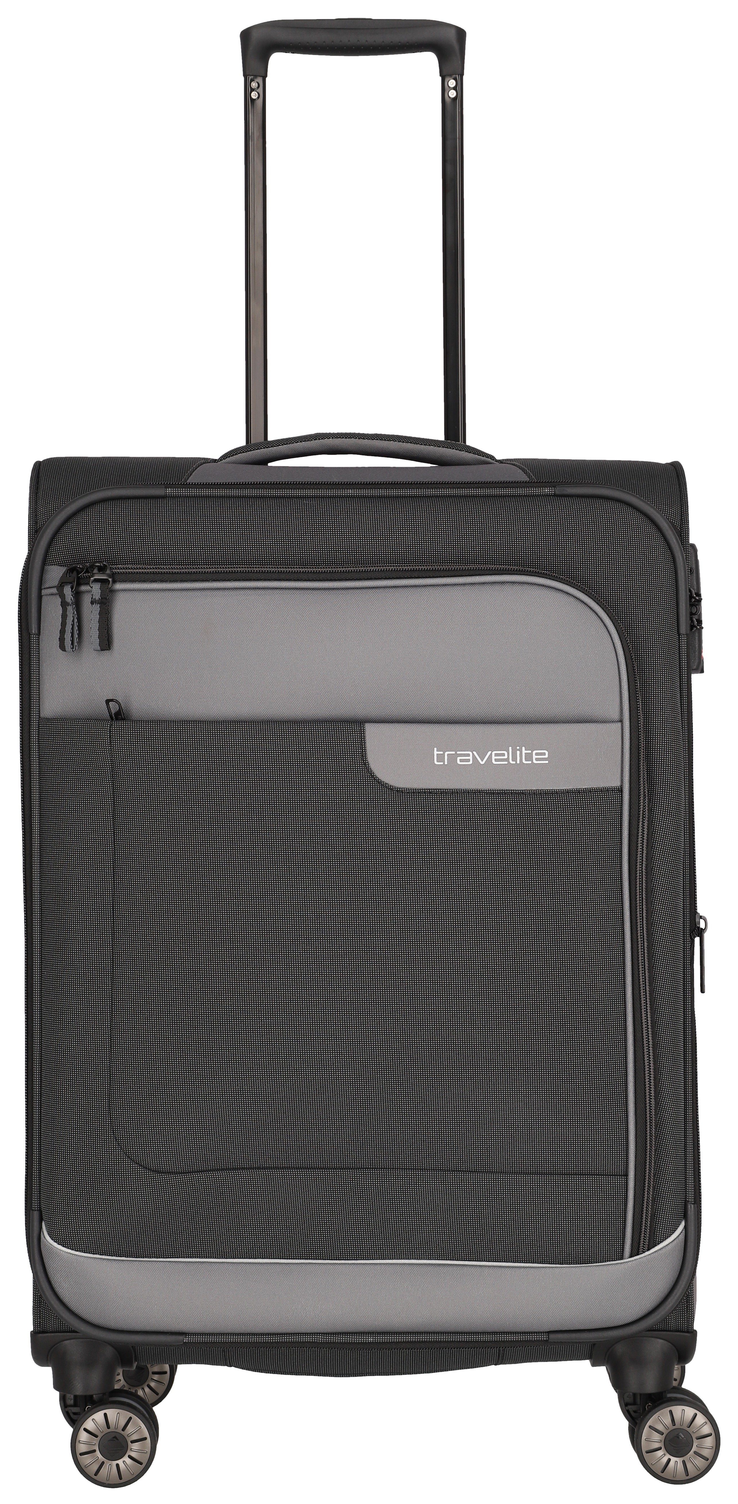 travelite Weichgepäck-Trolley VIIA, verschiedene Größen und Farben, 4 Rollen, Reisegepäck Trolley Koffer Weichgepäck TSA Schloss