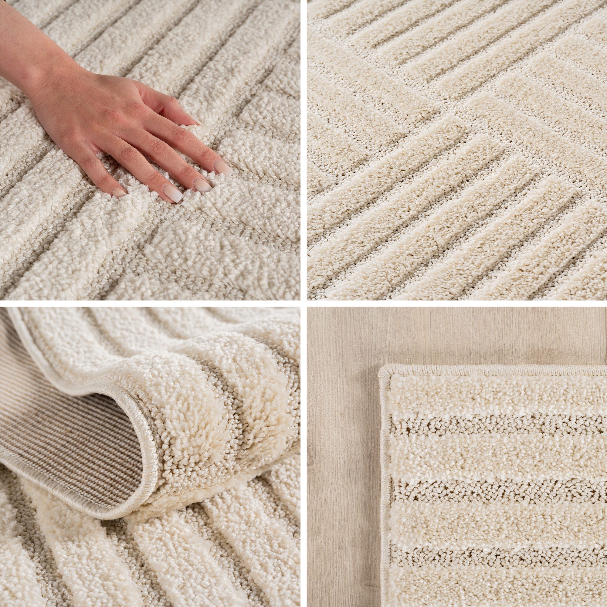 Teppium Hochflor-Teppich Boho-Design, Rechteckig, Höhe: 20 mm, Teppich Wohn günstig online kaufen