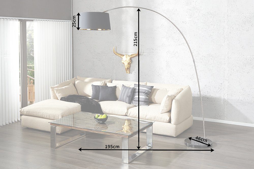 Wohnzimmer schwarz · FORMA 215cm · riess-ambiente verstellbar Modern Design Metall / ohne · Leuchtmittel, Bogenlampe gold,