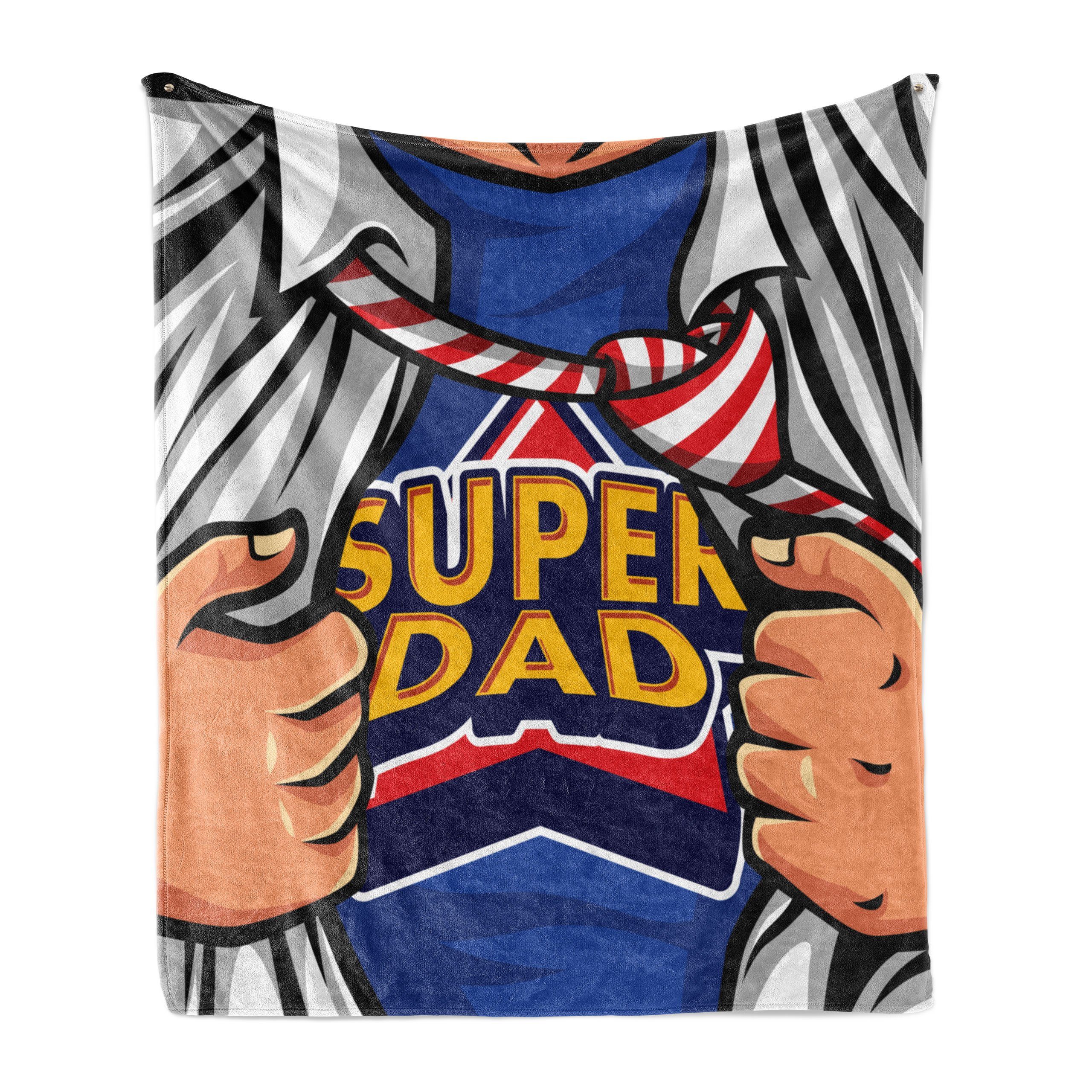 Wohndecke Gemütlicher Plüsch für den Innen- und Außenbereich, Abakuhaus, Vatertag Fun Super Dad T-Shirt