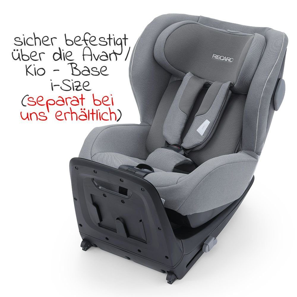RECARO Autokindersitz Kio - Prime 18 cm cm Silent Jahre Grey, 4 Kinder 60 bis - kg, bis: 3 105 - Monate i-Size / Autositz