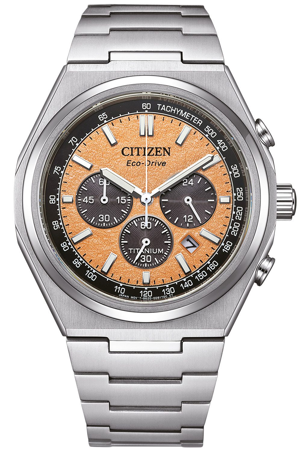 Citizen Chronograph CA4610-85Z, Eco-Drive Herrenarmbanduhr Titan Pfirsich