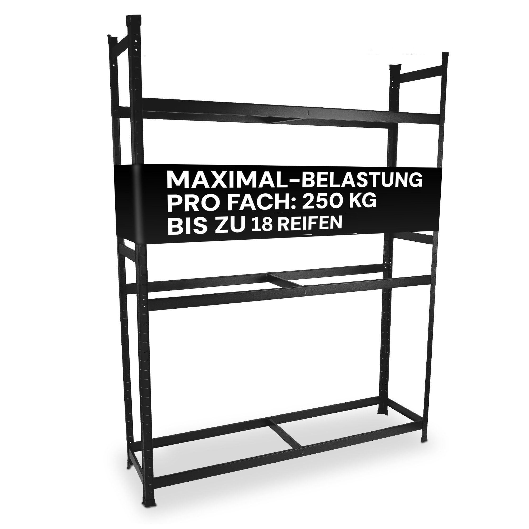 ALL Schwerlastregal Premium Reifenregal, 250kg Traglast, 4 bis 18 reifen ideal für Garage & Lager