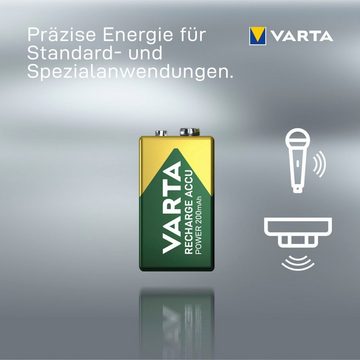 VARTA RECHARGE ACCU Power vorgeladener 9V NiMH Akku (200mAh) Batterie, (9 V, 1 St)