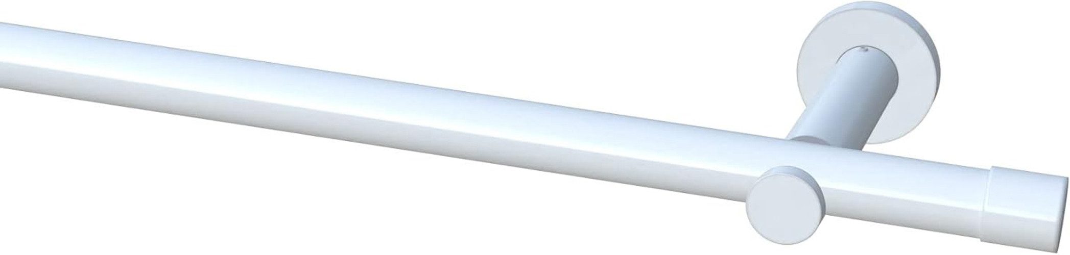 Garduna Gardinenstange Ø 20mm / 1- oder 2-Lauf, 1-läufig, kürzbar, Metall, 2-lauf 1-lauf, Gardinenstange komplett, hochwertig, Fixmaß, 20mm