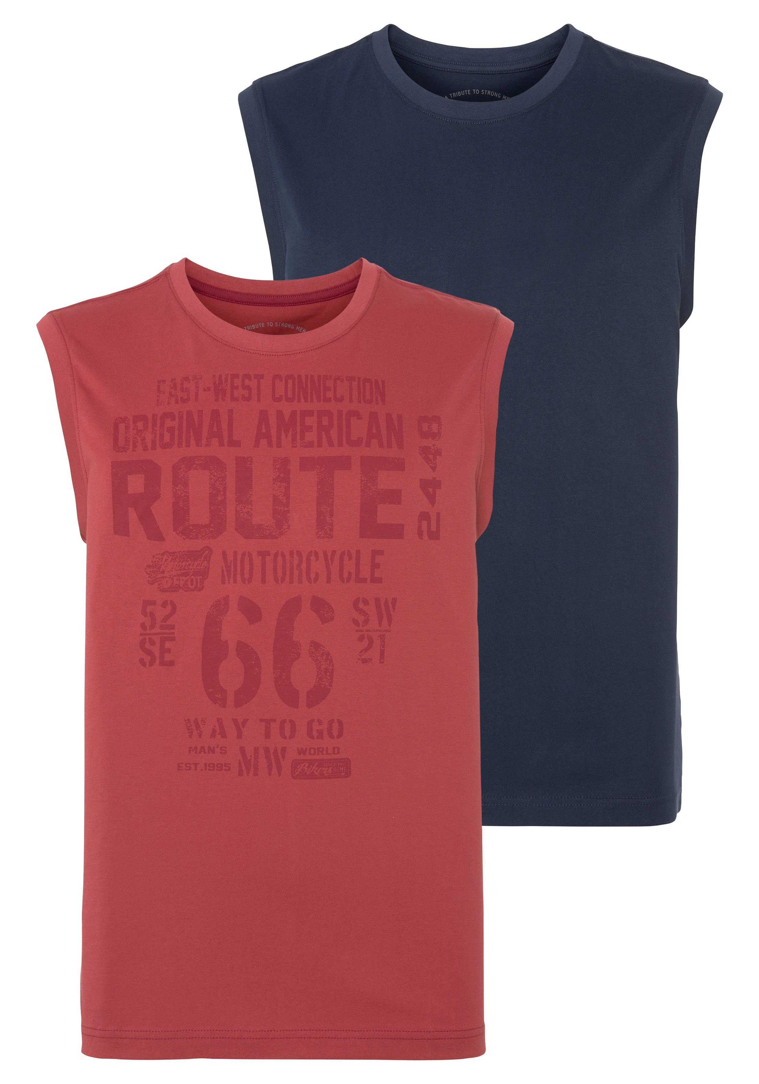 Man's World Muscleshirt (2er-Pack) ärmellos, bedruckt, günstig online kaufen