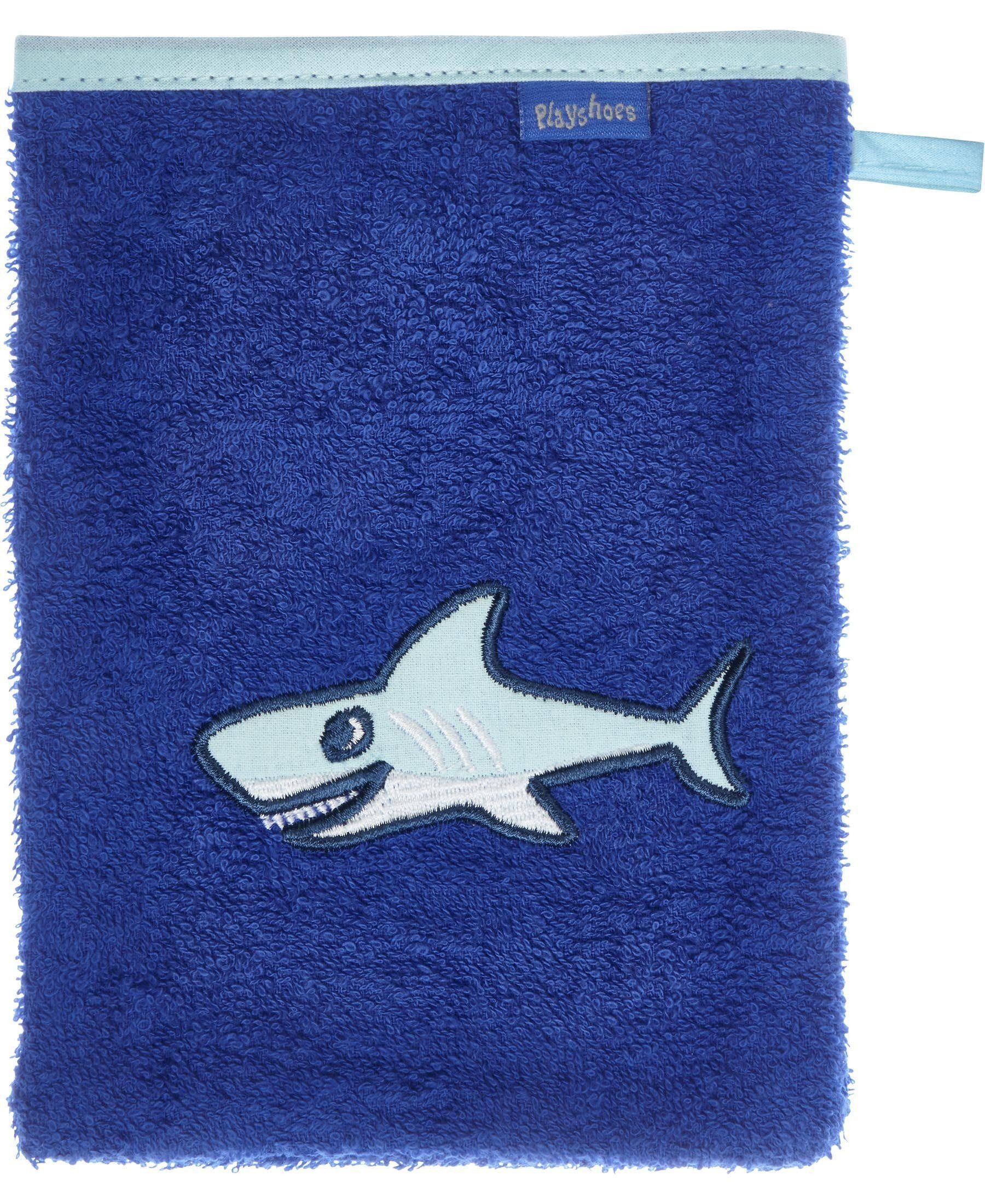 Playshoes Waschhandschuh Playshoes Frottee-Waschhandschuh Motiv Hai