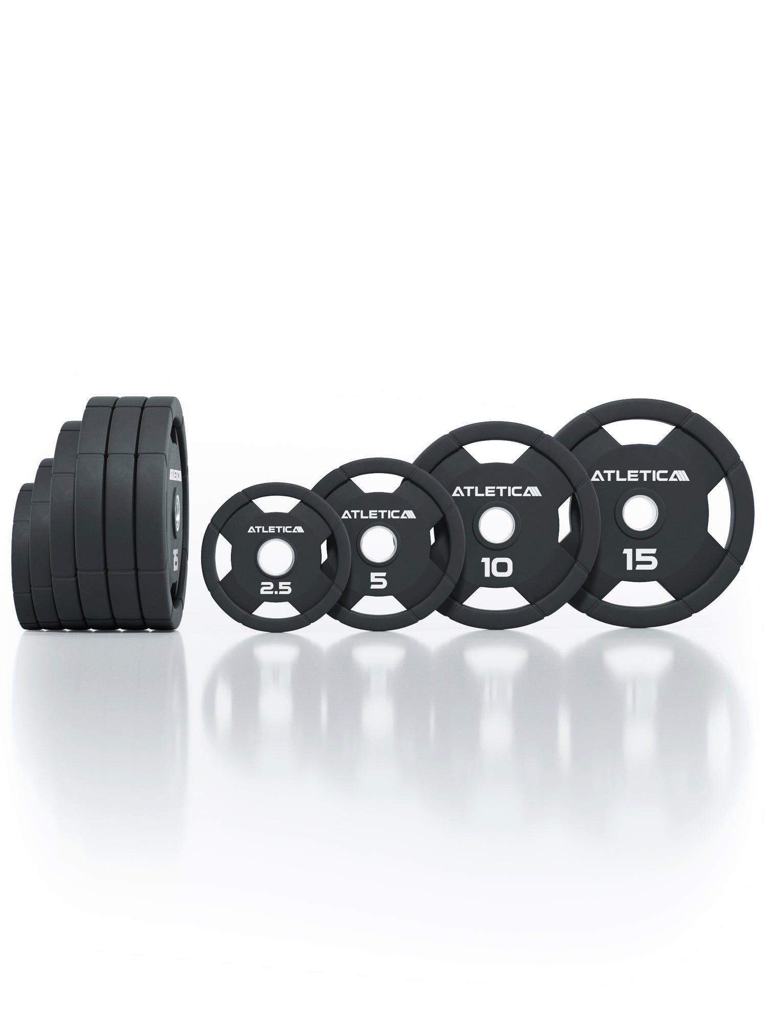 ATLETICA Hantelscheiben 4H Rubber Plates, 95kg Set, Gummierte Hantelscheiben